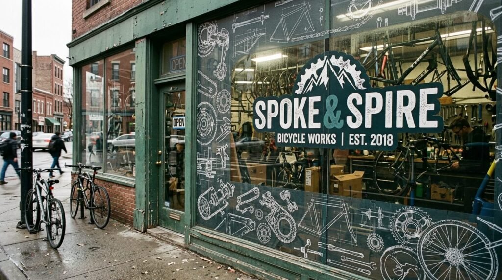 bicycle shop storefront window wrap signage nyc sign company