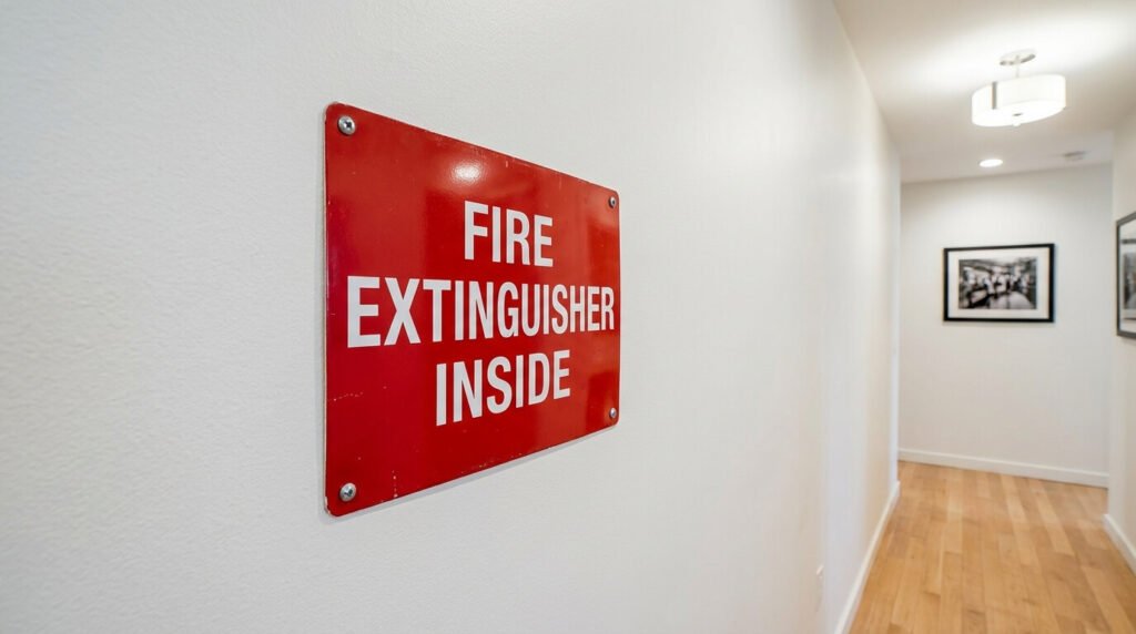 fire extinguisher custom sign on wall nyc sign company