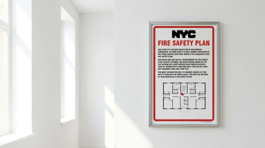 fire safety plan notice wall nyc sign company
