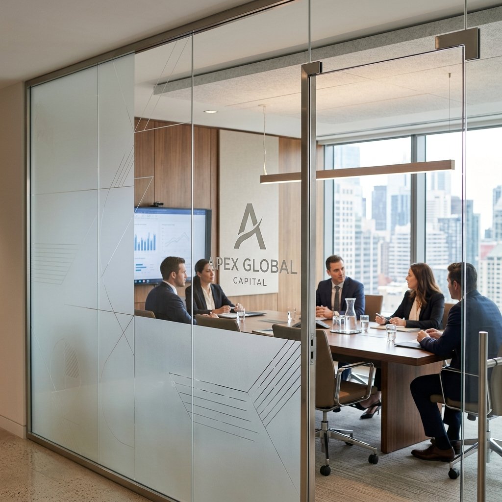 Frosted glass window graphics mockup