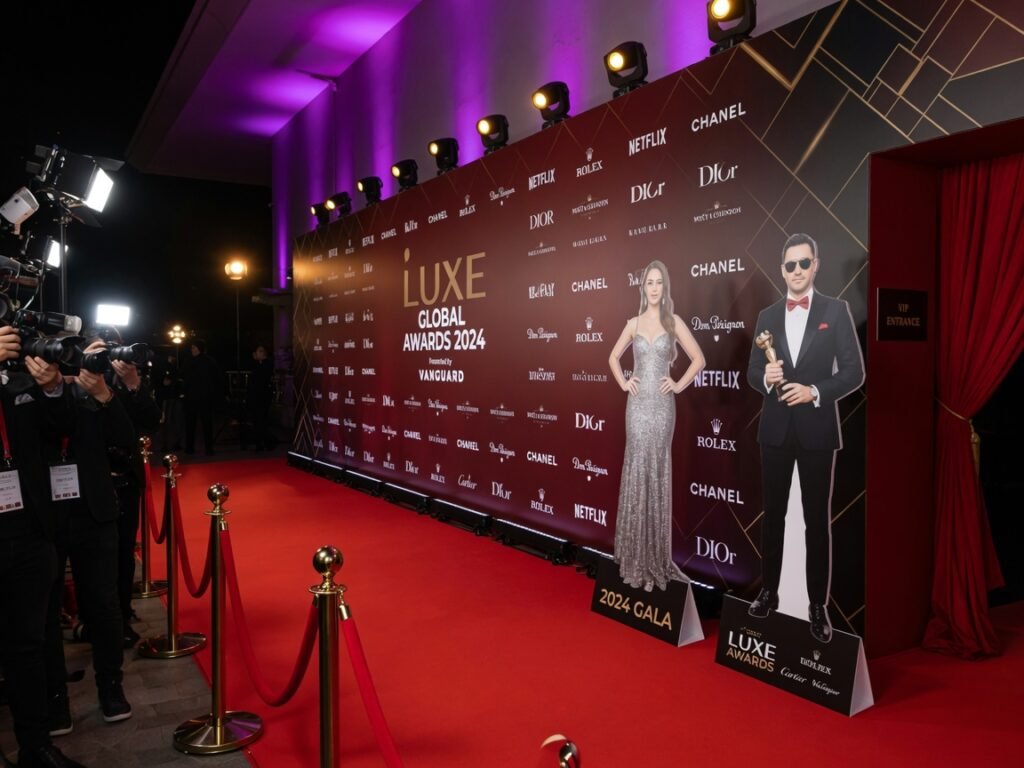 VIP event media wall and standees