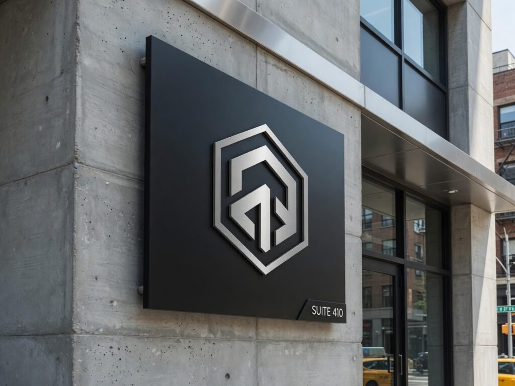 Powder coated aluminum metal panel sign NYC