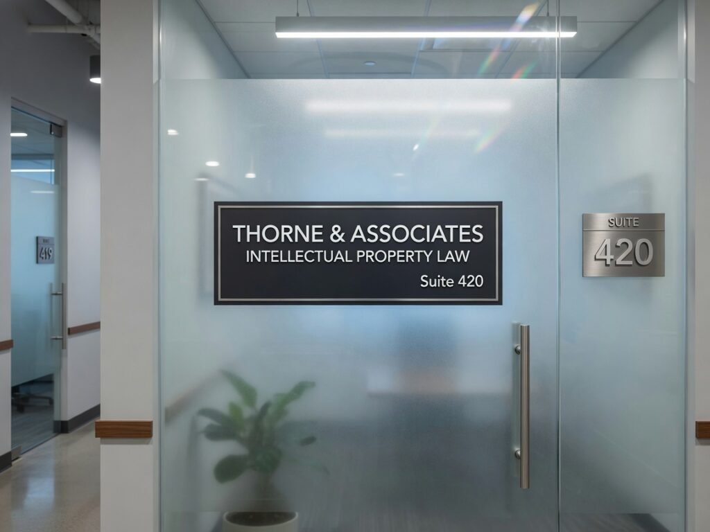 Office door signs frosted glass
