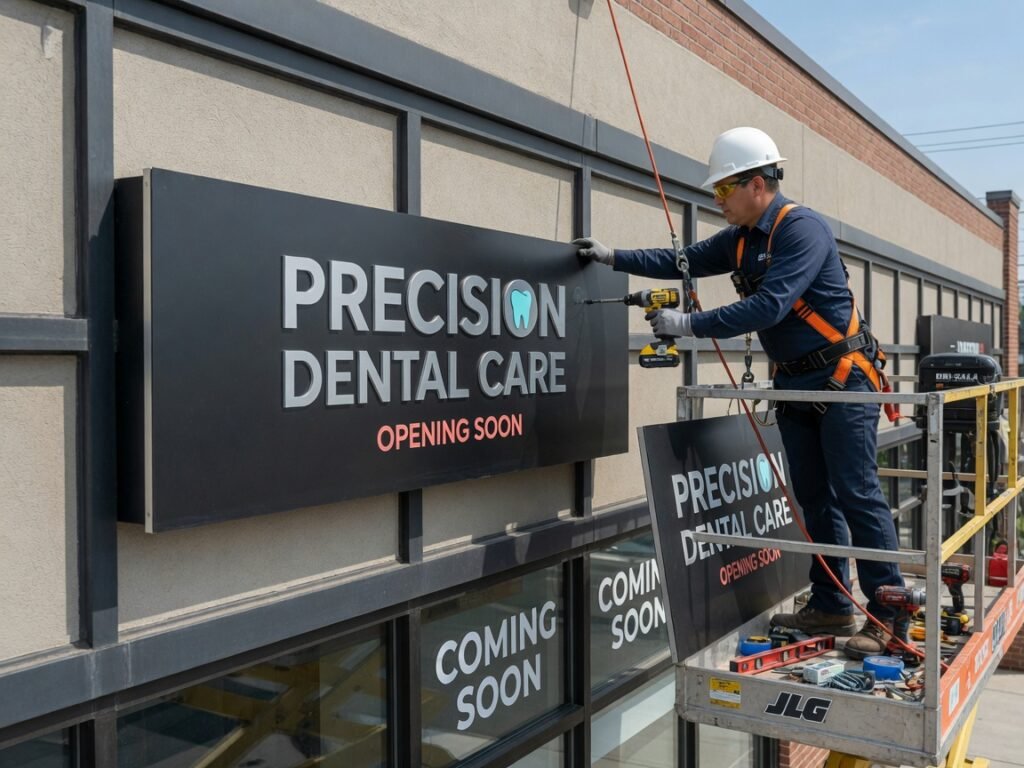 Building facade sign panel