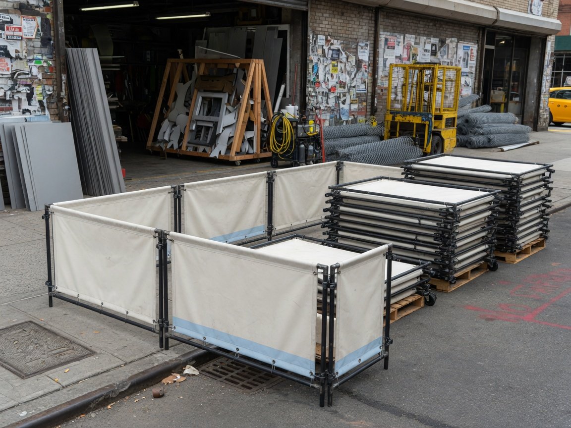 Sidewalk cafe barriers replacement panels installed in NYC