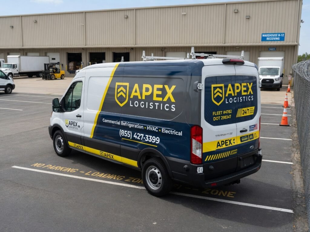 Partial fleet van wrap commercial branding