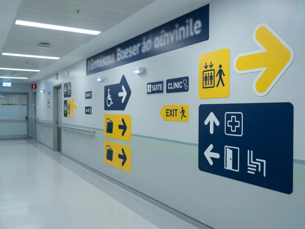Safety and wayfinding vinyl graphics