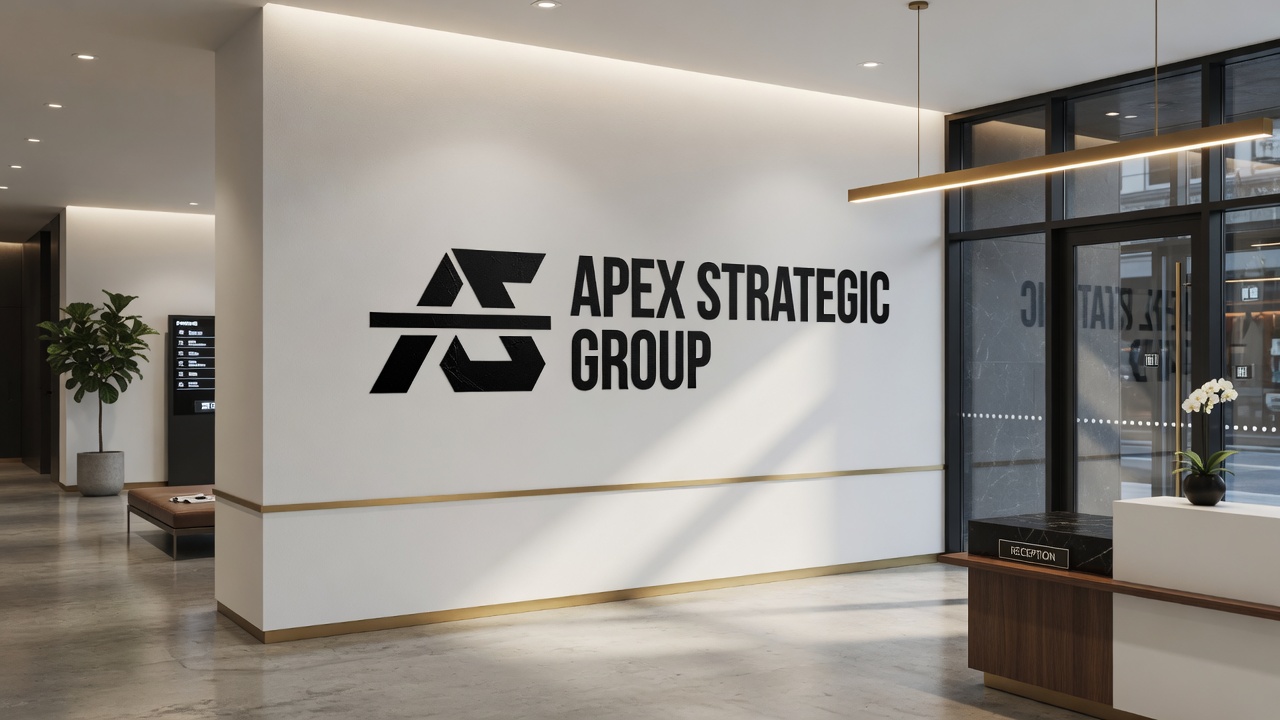 Custom wall decals NYC in a modern corporate lobby