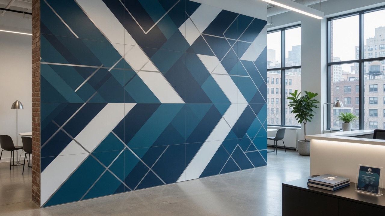 Custom wall graphics NYC full-wall wrap in modern office