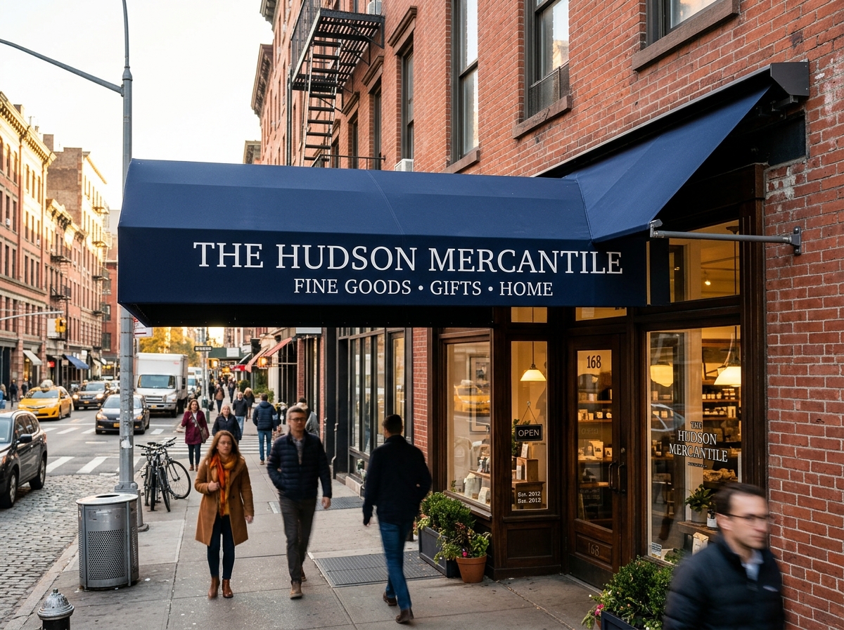 Commercial storefront fabric awning NYC