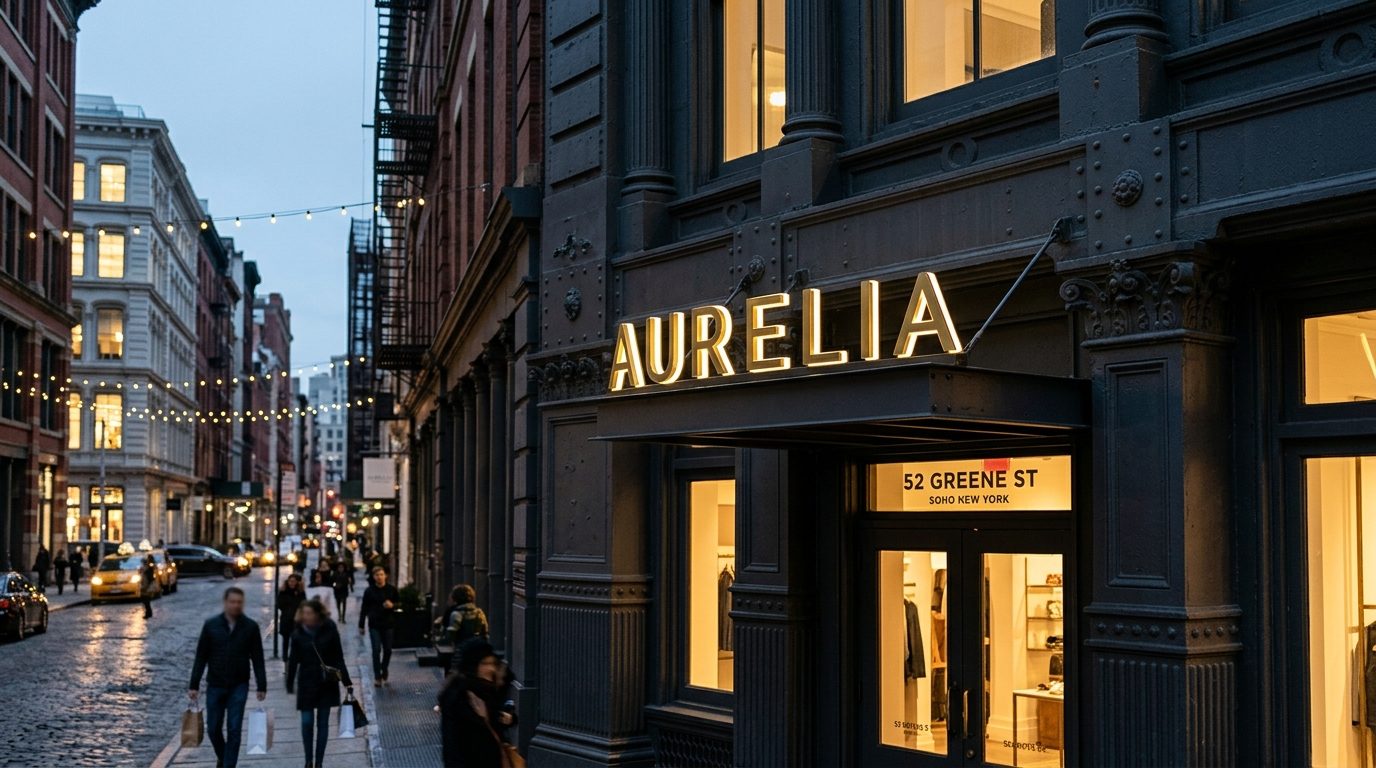 Grand format 48-inch tall front-lit LED channel letter sign on commercial retail building Brooklyn