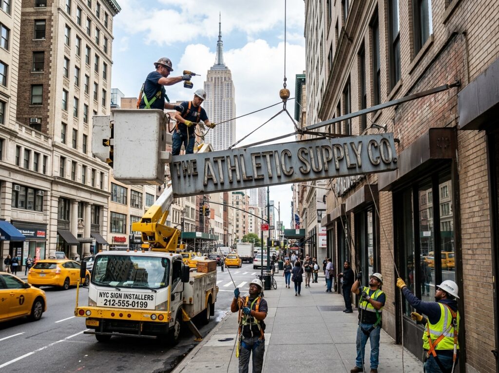 How to Safely Remove a Commercial Sign in NYC: DOB Sign-Offs & Facade Restoration
