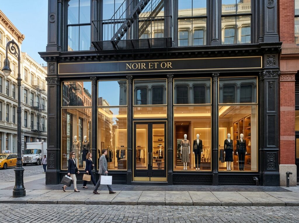 Camera photograph of retail storefront solar control window tinting in Soho NYC