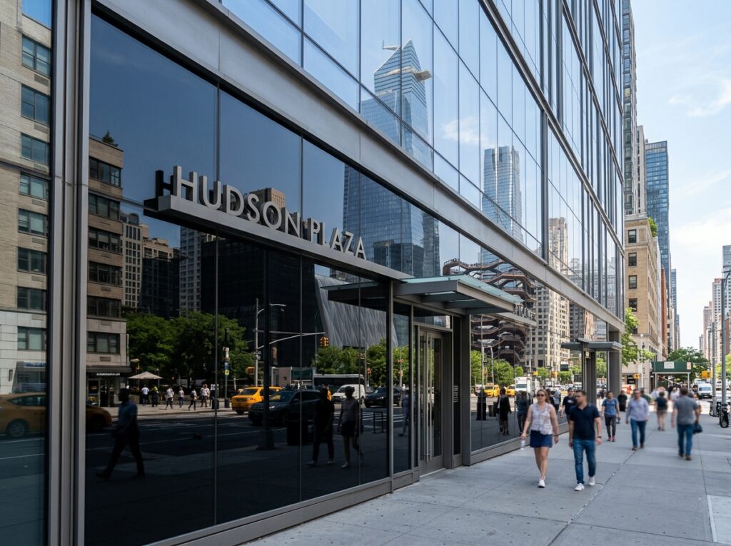 Camera photograph of commercial window tinting NYC on modern glass storefront building